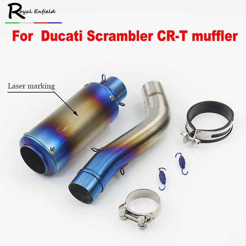

51mm Silencer Stainless Steel Motorcycle Exhaust Pipe Front Section Link Pipe For Ducati Scrambler Any Year