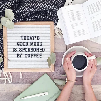 

Felt Letter Board Wooden Frame Changeable Symbols Numbers Characters Message Boards for Home Office SKD88