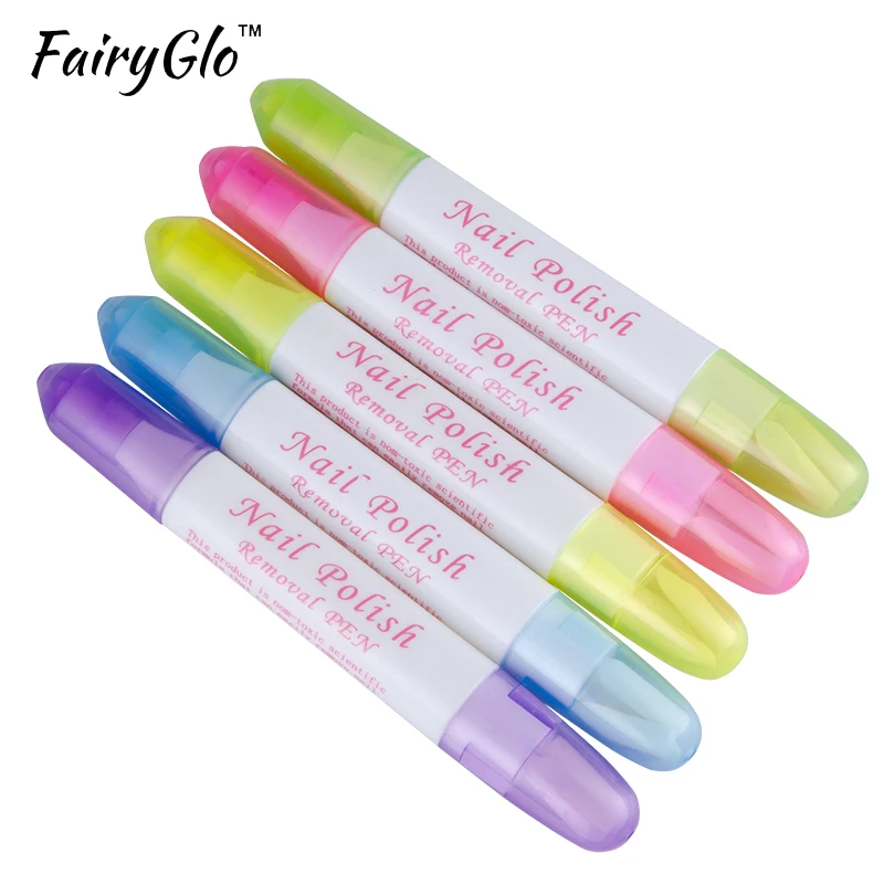

FairyGlo 5Pcs/Set Nail Polish Remover Pens 3 Cotton Heads Professional Corrector Pen DIY Pens Tool Nail Art Cleaner Mistake Tool
