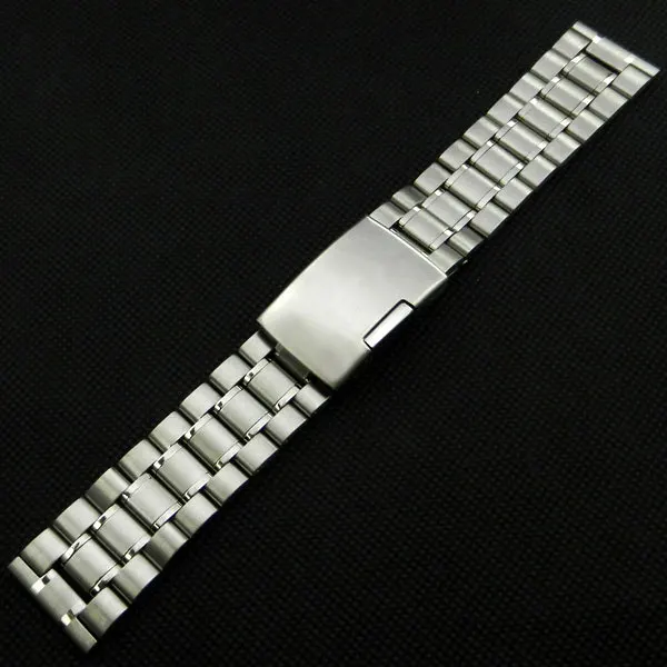 

18mm Silver Band Width Stainless Steel Wrist Watch strap Fold over clasp with one push button 2 Spring Bars GD011218