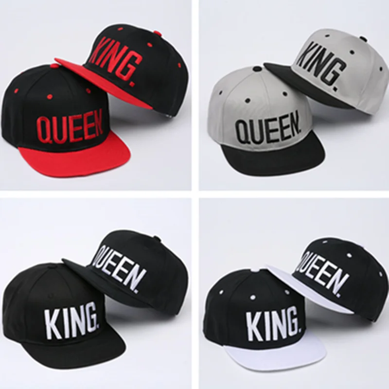 Prix pour 4 couleur ROI REINE Broderie Snapback Chapeau Acrylique Hommes Femmes Couple Baseball Cap Cadeaux De Mode Hip-Hop Sport Caps 2016 Chaude vente Prix pour 4 couleur ROI REINE Broderie Snapback Chapeau Acrylique Hommes Femmes Couple Baseball Cap Cadeaux De Mode Hip-Hop Sport Caps 2016 Chaude vente
