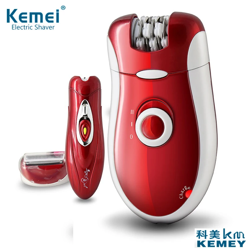 Kemei 3 in 1 Women Hair Removal Depilatory Electric Epilator Facial