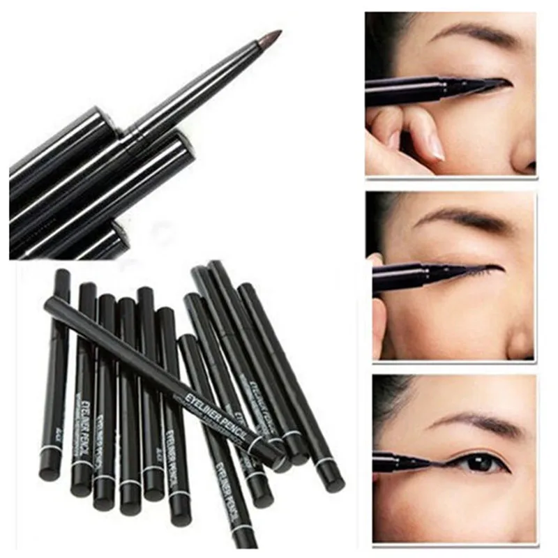

1 Piece Waterproof Eye Liner Black Eyeliner Pen Makeup Cosmetic Tool Length 2 Colour Types