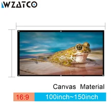 WZATCO 100 cal/120 cal/150 cal 16:9 ekran projekcyjny płótno film składany ekran projekcyjny HD dla SONY BenQ DLP projektor LED