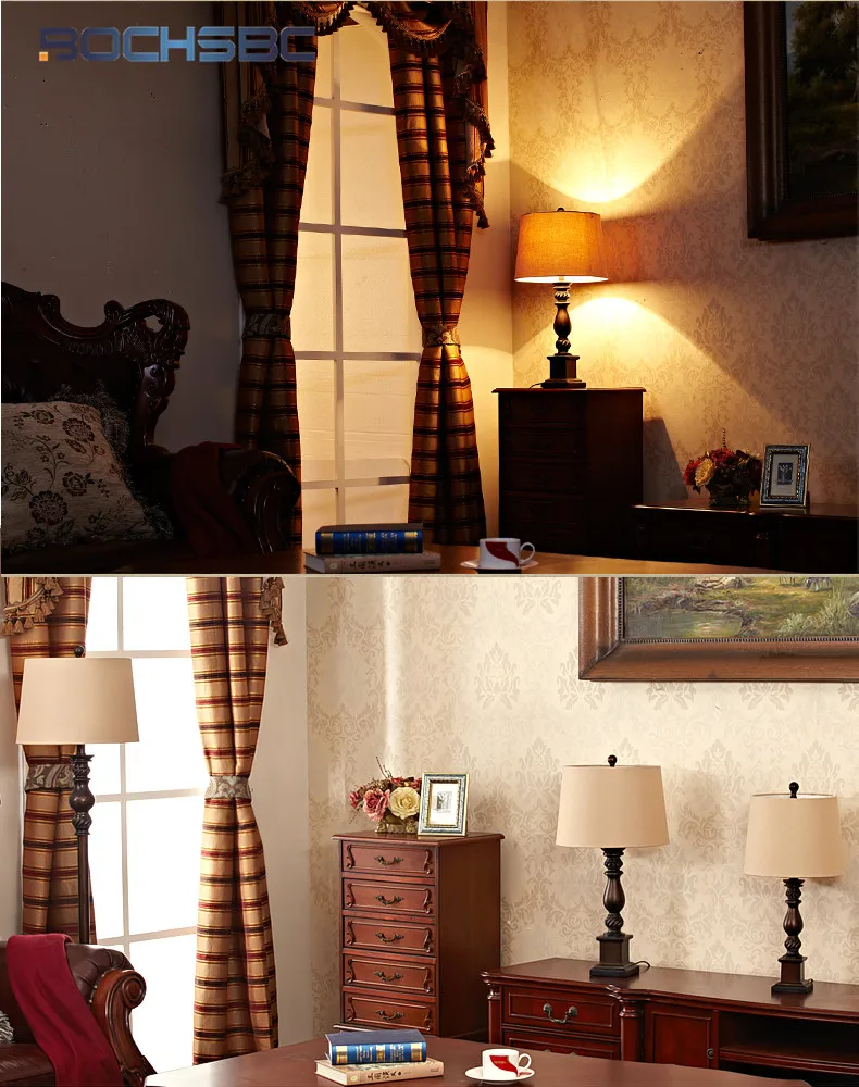 BOCHSBC американский деревенский Настольный переключатель-регулятор яркости лампы прикроватные лампы для спальни домашний деко