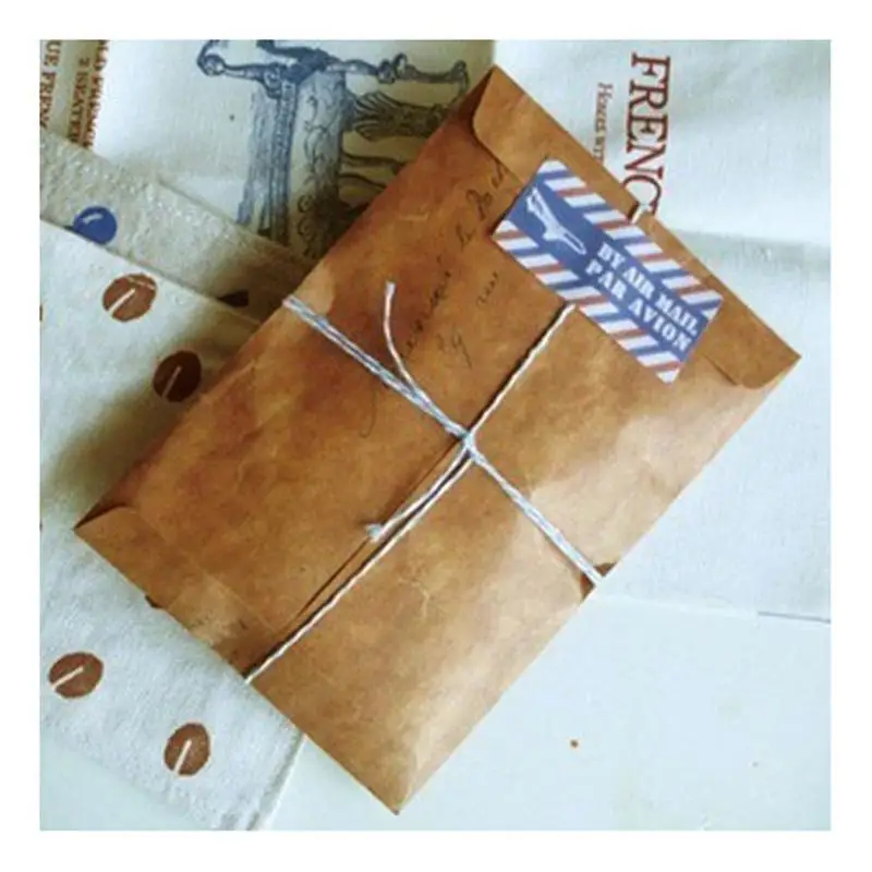 

Old Style Vintage Paper Envelope Brown Kraft Packaging For Retro Postcard Invitation Card Small Gift Brown Paper Envelope