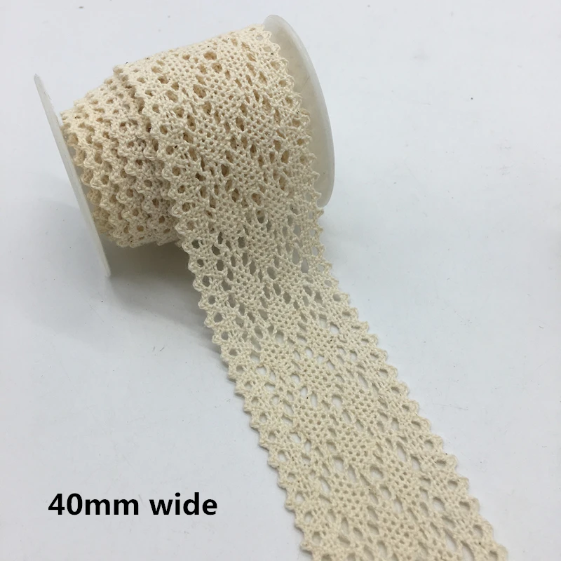 2 ярда/партия хлопковая вязаная кружевная лента 40 мм|apparel sewing|cotton crochet lacelace fabric ribbon