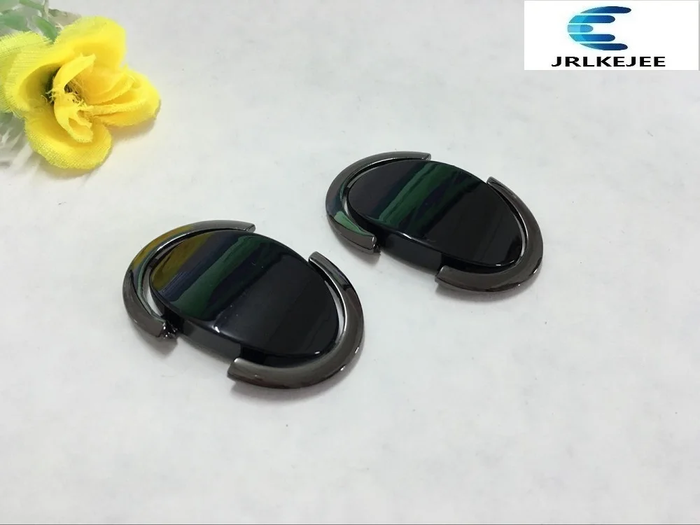 

Free shipping 1 pair fashion high - grade black oval Shoe Decorations accessories