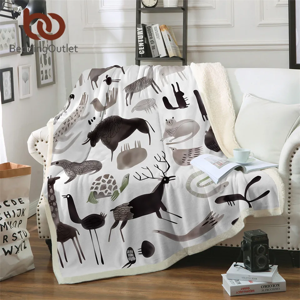 

BeddingOutlet Cartoon Sherpa Throw Blanket Cute Bird Crocodile Animal Collection Sherpa Fleece Blanket Super Soft Velvet Plush