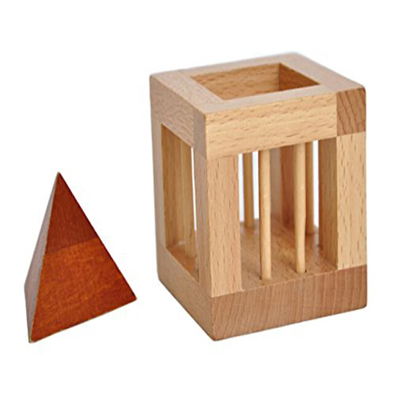 Educational Toys for Children Adult Imagine Developing Intelligent Toys Genius Toy Beech Wood Lock Puzzles Wooden Toys