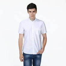 New Slim Fit Argyle Dot White Cotton Casual Shirt Men’s Social Dress Shirt Short Sleeve Turn Down Collar Standard US Size