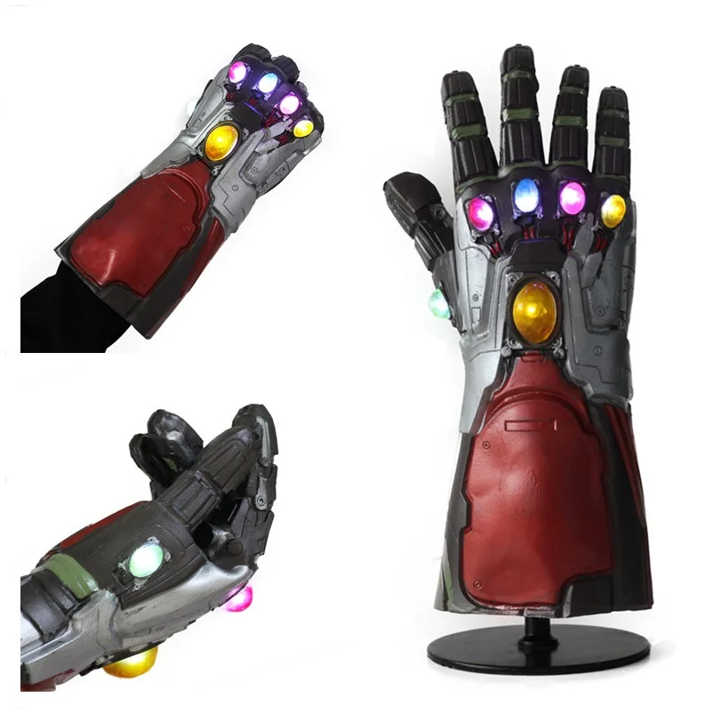 

Avengers 4 Endgame Thanos Iron Man Hulk Infinity Gauntlet Cosplay Gloves Accessory Props Glowing Iron Man LED Infinity Gauntlet