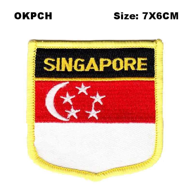 

Singapore Flag Patcheswork Fabric Embroidery Patch in Patches Iorn Patches for Clothing Flower