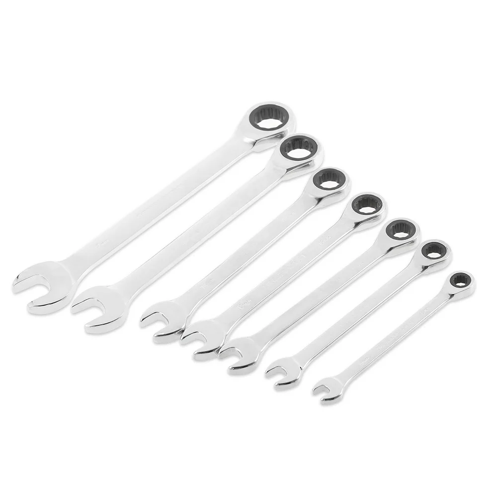 

Multifunctional Metric Ratchet Spanner Set Combination Head Gear Wrench Portable Chrome Vanadium Steel Durable Hand Tool Sets