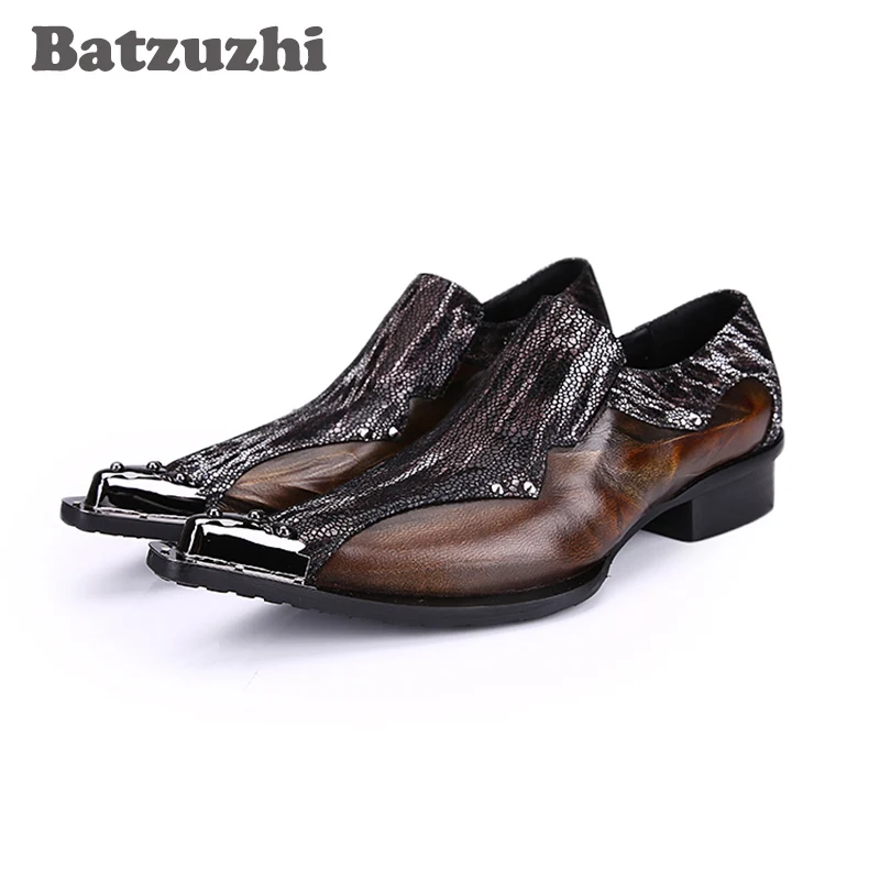 

Batzuzhi Limited Edition Japanese Type Fashion Men's Leather Shoes Pointed Toe Leather Dress Shoes Men High Inreased Footwear!