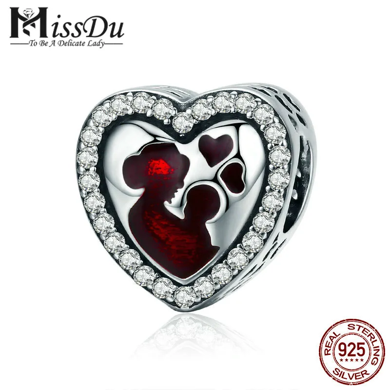 

100% 925 Sterling Silver Great Mother's Love Heart Engrave Charm Beads fit Bracelet & Necklace Jewelry Mother Gift SCC634