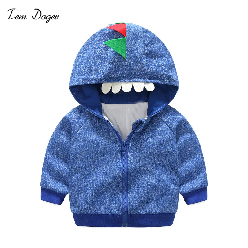 Tem Doger Spring Autumn Boys Tops Jackets Casual Hooded Baby Boys Long Sleeve Outerwear Coats Monster Jackets for Boys