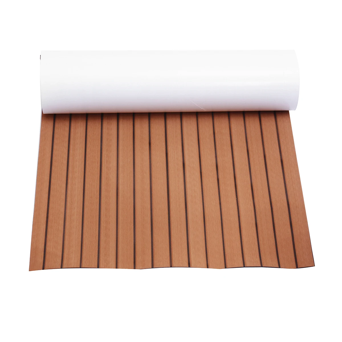 

Upgrade 2400x900x6mm Elastic Non-skid EVA Foam Brown and Black Line Faux Teak Sheet Boat Yacht Synthetic Teak Decking