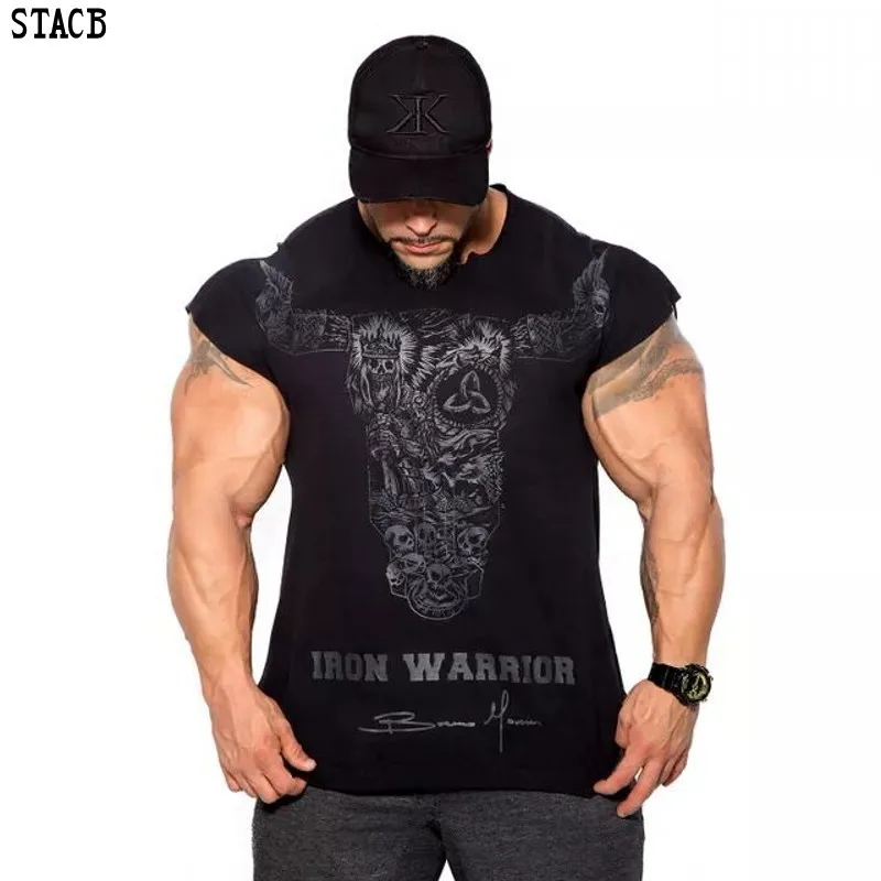 2018 BULKING Brand Men cotton t shirts fashion Casual gyms Fitness