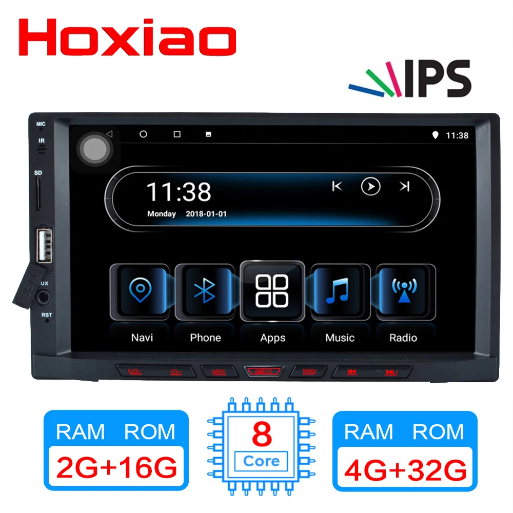 

hoxiao 7188B Octa 8 Core Android 8.1 4G RAM 32GB ROM Car IPS touch screen GPS 2 din Universal car Radio dvd player
