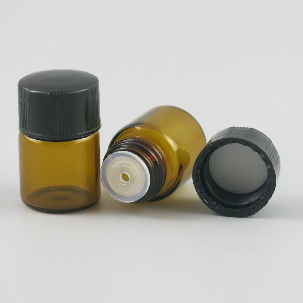 

(DHL)Free Shipping - 500/lot 1ML Amber Mini Glass Bottle, 1CC Amber Sample Vial,Small Essential Oil Bottle