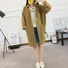 Новинка, осенне-зимний женский кардиган, шерстяной женский длинный толстый теплый Повседневный Кардиган, женский длинный Повседневный вязаный свитер, пальто