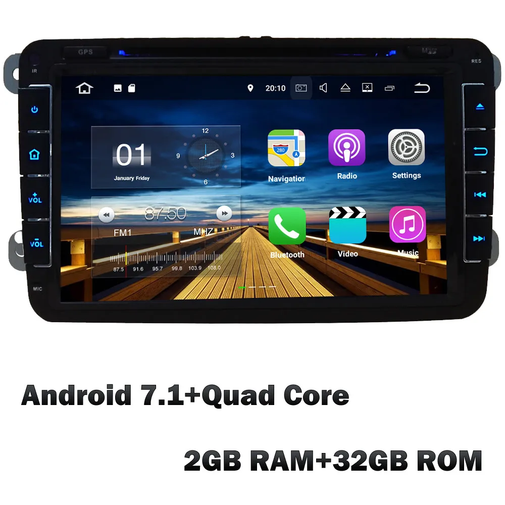 Android 7.1 KLYDE Восьмиядерный 4G Android 8 7 4 Гб ОЗУ 32 Гб ПЗУ автомобильный dvd-плеер радио для Skoda Octavia Yeti Fabia Rapid Superb Praktik Roomster - Цвет: Android 7.1