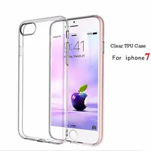 Кристально прозрачный бесцветный чехол для iPhone 7 Plus Мягкий Резиновый чехол Чехлы Роскошный чехол из ТПУ и силикона Apple IPHONE7 чехол для телефона
