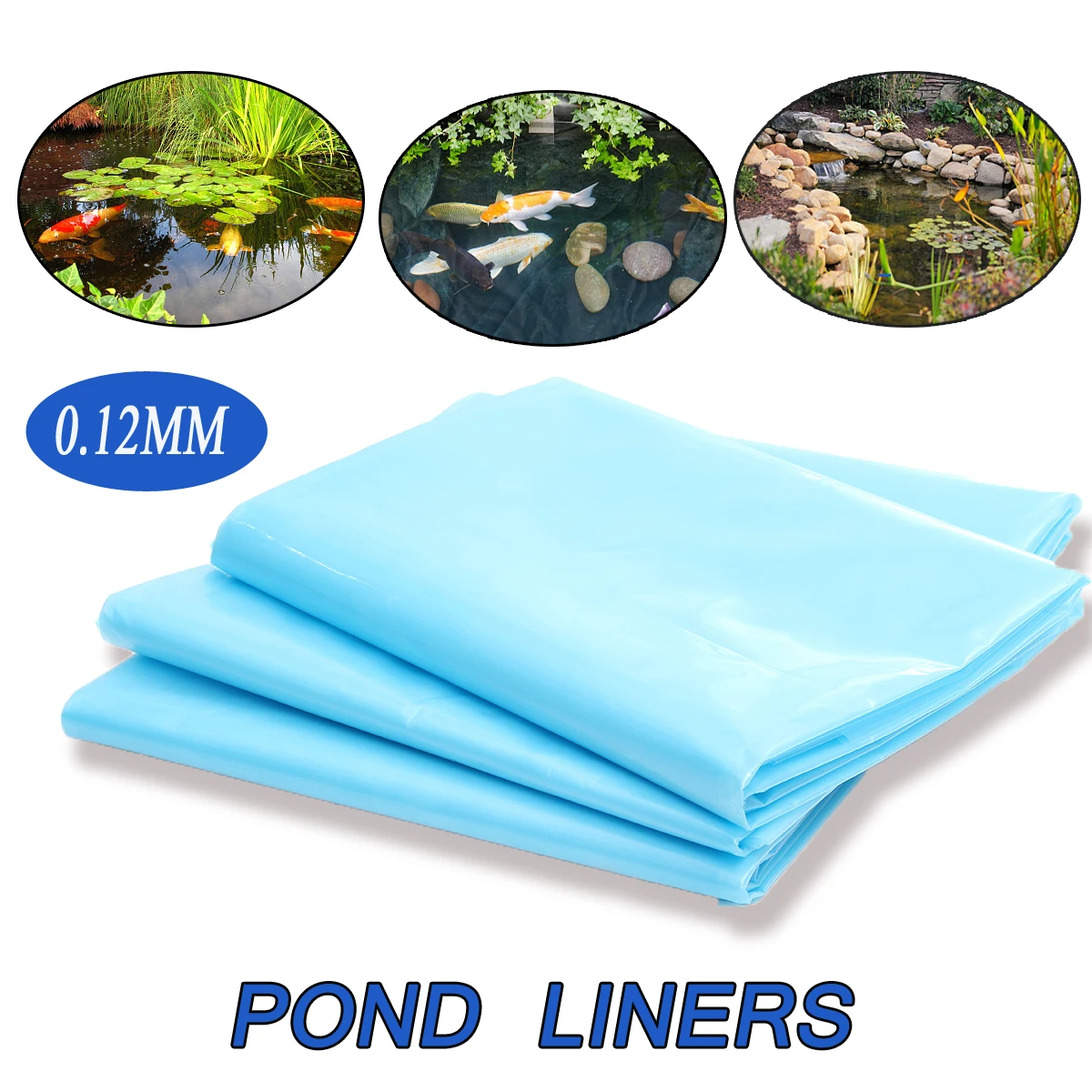 Buy 3 10M 6Sizes Blue HDPE Fish Pond Liner Garden