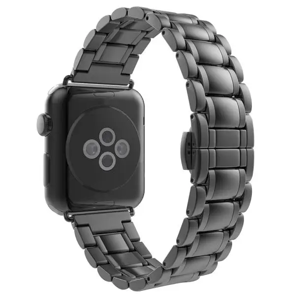 Для apple watch Series 1/2/3/4 полосы роскошные нержавеющая сталь браслет из звеньев из нержавеющей стали 38 мм 40 мм 42 мм 44 мм ремни