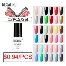 12 шт./компл.) Розалинд УФ набор гель-лаков для ногтей для наращивания ногтей комплект ногтей Гель-лаки акриловые Дизайн маникюрный набор для ногтей, база, верх