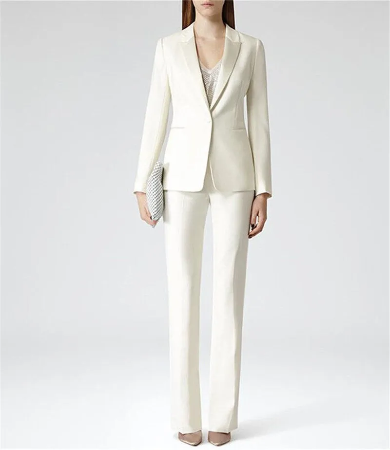 ladies white tailored trousers