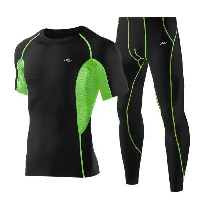 Zuoxiangru летние мужские футболки, штаны, мужские компрессионные комплекты спортивной одежды, спортивный костюм, облегающие леггинсы, наборы для бега - Цвет: 5