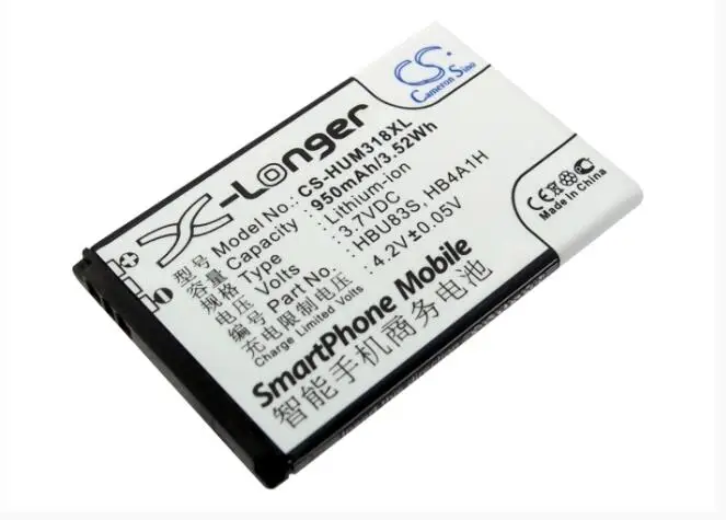 Аккумулятор Cameron Sino 950 мАч для AT&T GoPhone U2800A HUAWEI HWM636 METROPCS M318 M635 HB4A1H HBU83S|Аккумуляторы