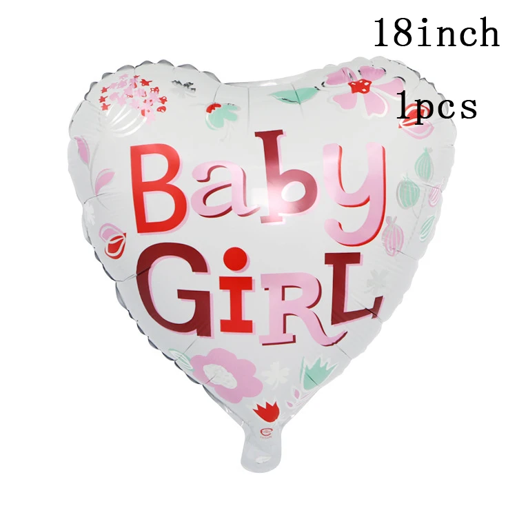 1pcs 84*32cm Baby Shower Pink Foil Balloon Its a Boy Girl Baby Shower Gender Reveal happy birthday Party Decor Supplies - Color: 18inch ballon1
