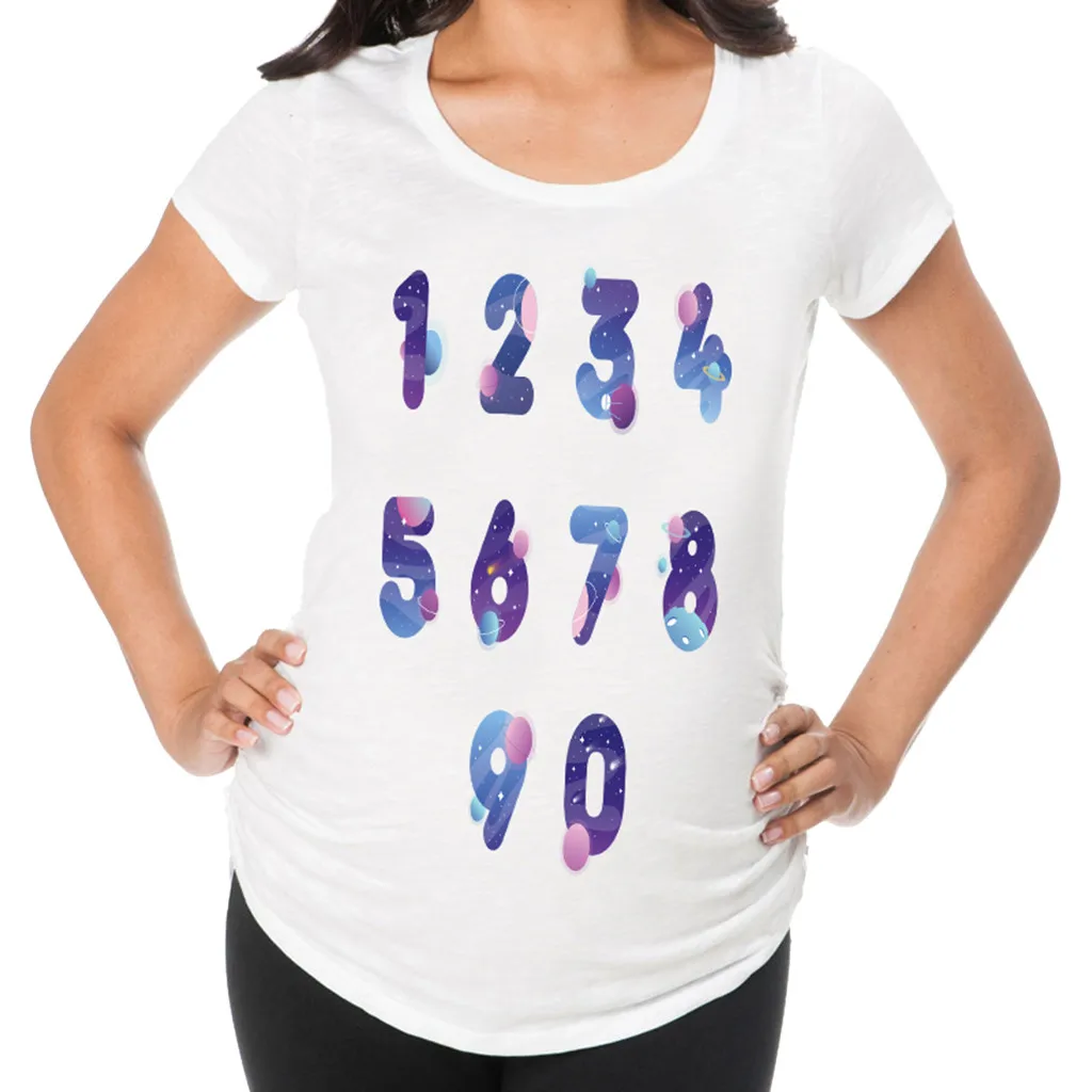 

ARLONEET t shirt de grossesse de femme Women Pregnant Creative Digital Sleeveless Print Top T-Shirt pregnancy clothes funny 2019