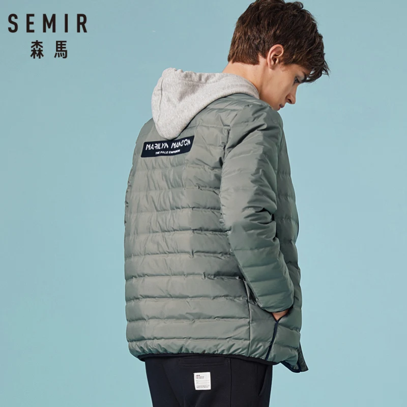 SEMIR мужской стеганый легкий пуховик с воротником стойкой мужская приталенная