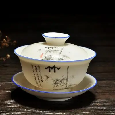 Чайная чашка, Новое поступление, ручная роспись, керамический чайник, gaiwan, чайный набор с рыбками, удобный для офиса - Цвет: C