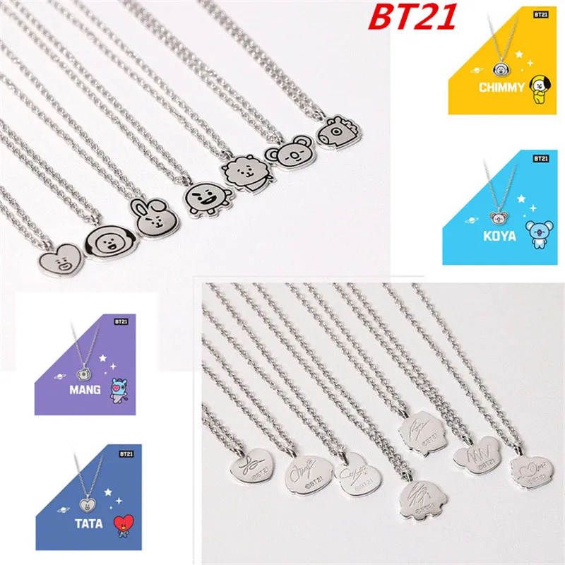

Kpop BTS Album Bangtan Boys BT21 Chokers Signature Necklace TATA Jewelry Love Yourself Rock Collar WT035