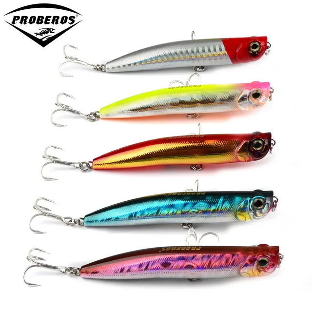 

5pc Plastic Hard Fishing Lures 4# Hook 9cm-3.54"/9.95g-0.35oz Fishing Baits 5 color Fishing Tackle with Retail Box