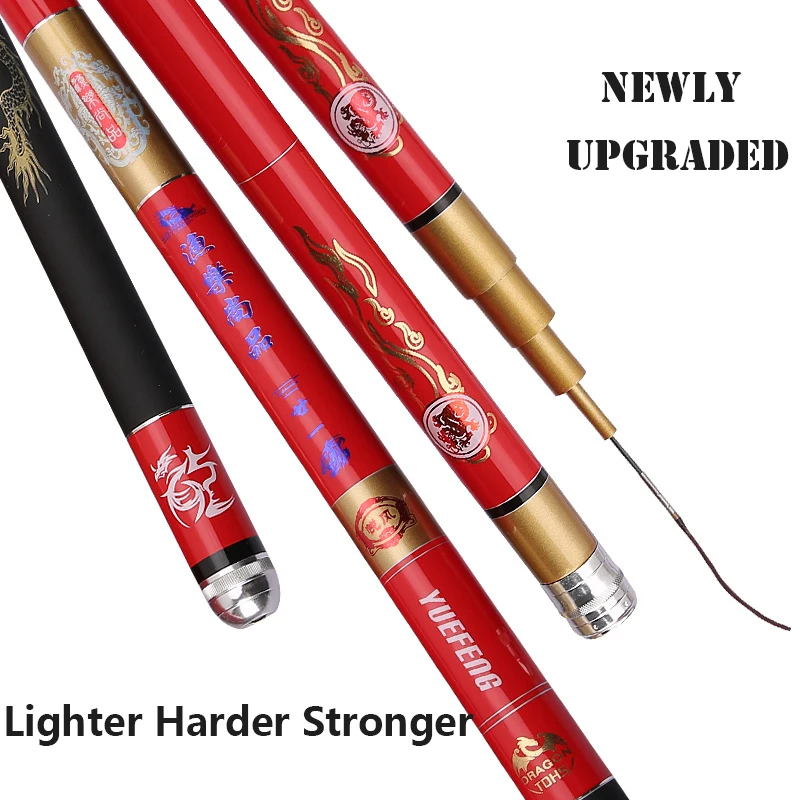 

3.6-5.4m High Carbon Super Hard Fishing Rod Sturgeon Pole Black Pit 19 Adjustable Fishing Gear
