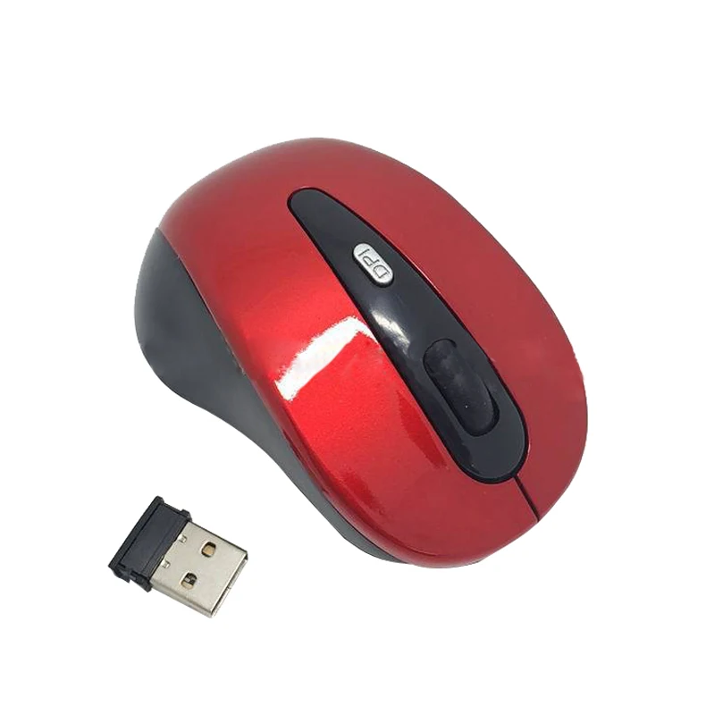 Оптическая мышь беспроводная мышь ноутбук Настольный компьютер мышь USB мышь QJY99 - Цвет: Красный
