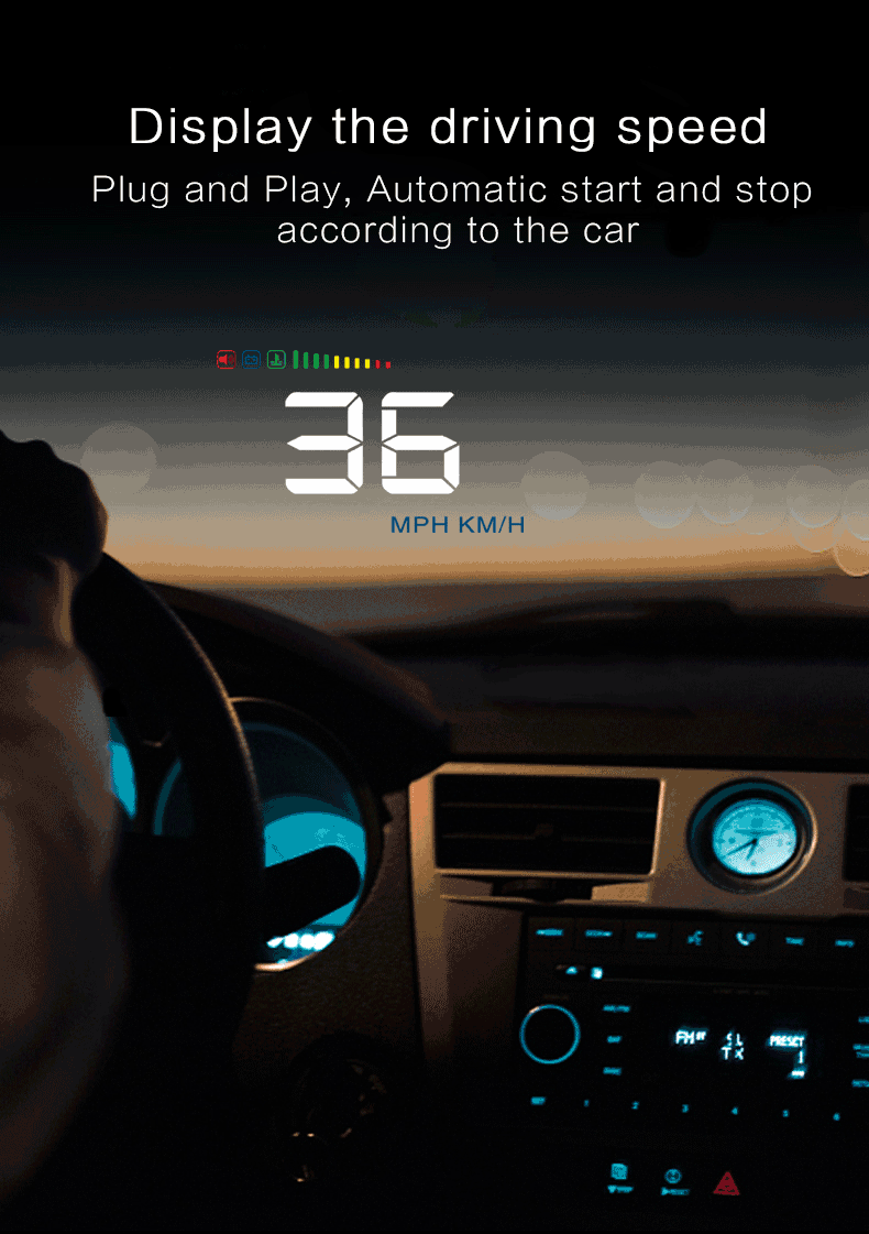 Автомобильный HUD Дисплей автомобилей Аварийная сигнализация Температура воды сигнализация OBDII или ЕС OBD интерфейс светоотражающая пленка