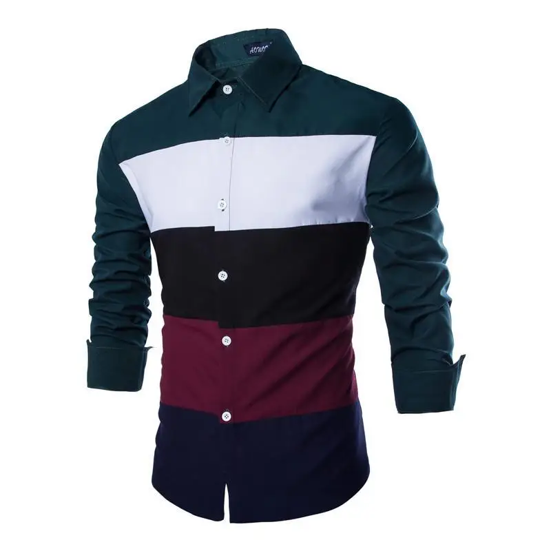 

Patchwork Long Sleeve Shirts