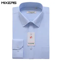 2018 высокое качество синий полосатый Повседневное рубашки Для мужчин Классические Элитная одежда рубашка Для мужчин с длинным рукавом