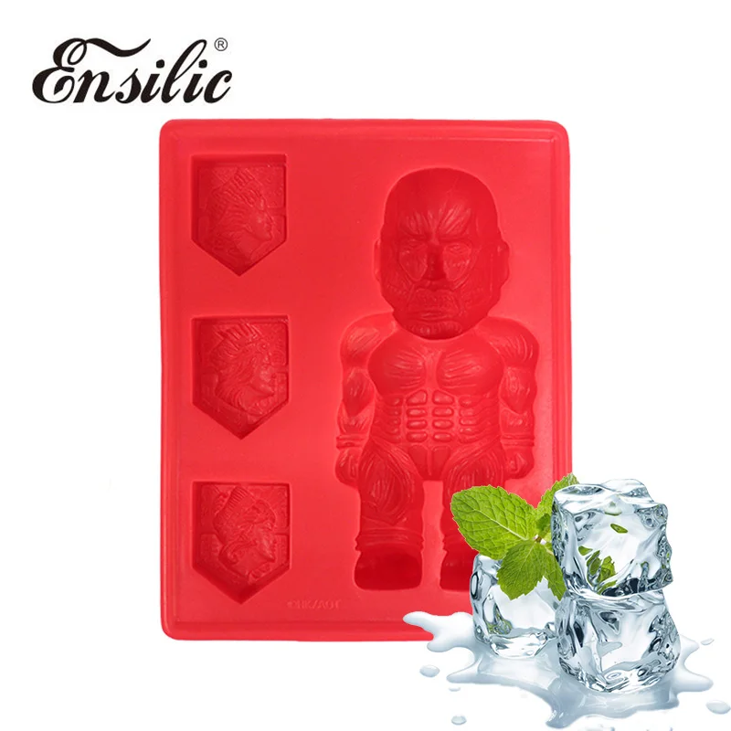 

3D Attack on Titan Silicone Mold Ice Cream Mold Kitchen Eco-Friendly Ice Cube Maker Mini Square Bar Party Cool Ice Cube Tray