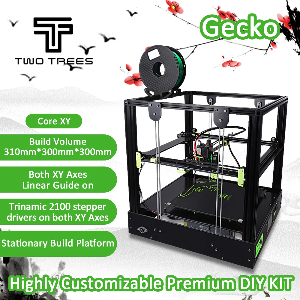 

3D Printer Gecko Big Screen Print Area CoreXY System aluminium structure High-precision with heat bed large Titan extruder
