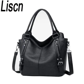 

LISCN Retro Washed leather handbags New Fashion Women's bag simple Brand design shoulder bag female Famous totes bag WLHB1614