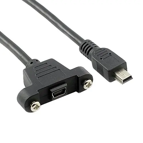 Крепление на панели, тип Mini USB 5Pin мужчин и женщин удлинитель Кабель-адаптер с винтами 50 см