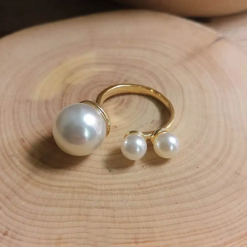 

2019 New Statement Pearl Rings For Women Simple Classic Open Ring Adjustable
